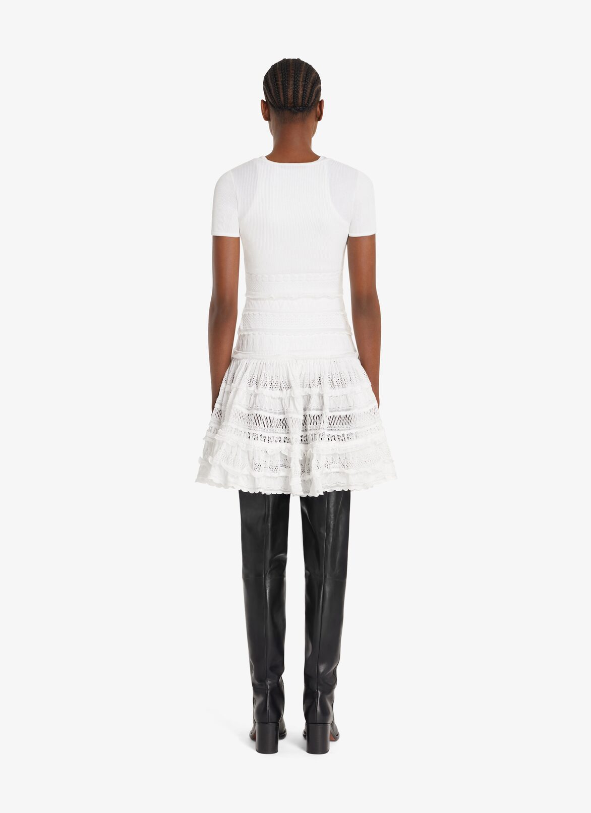 Zipped Crinoline Dress ALAÏA OPTIC WHITE ZIPPED CRINOLINE DRESS